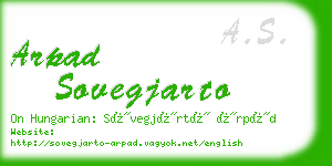 arpad sovegjarto business card